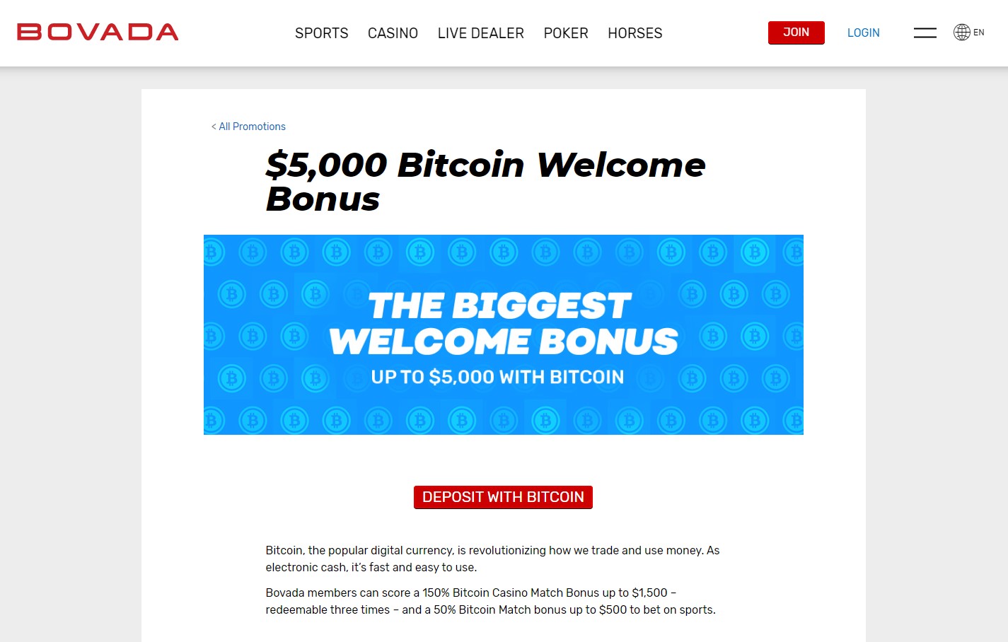 Bovada Casino Bitcoin Bonus